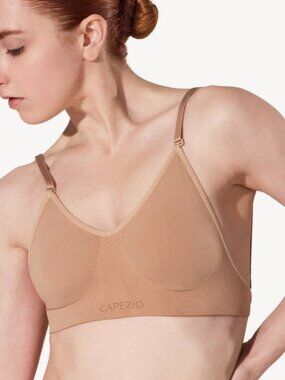 Capezio Foundations NWT Women's Size 2X Nude Seamless Clear Back Bra